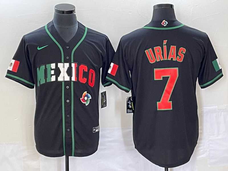 Men%27s Mexico Baseball #7 Julio Urias 2023 Black World Baseball Classic Stitched Jersey2->2023 world baseball classic->MLB Jersey